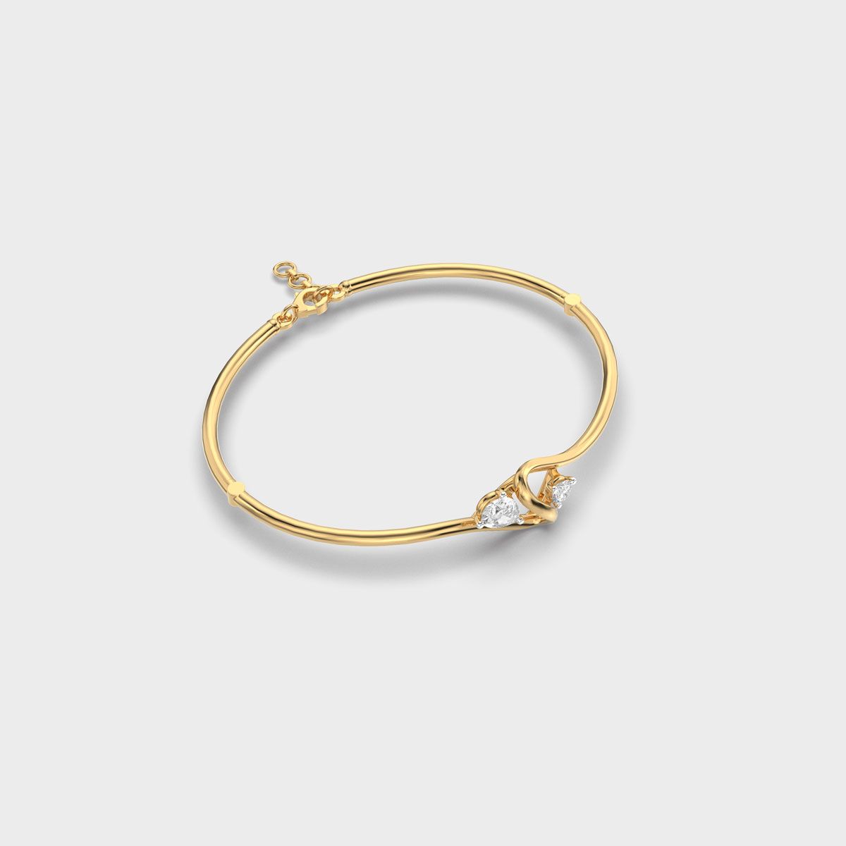Twin Stone Swirl Diamond Bracelet