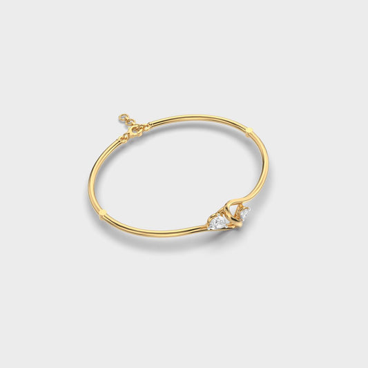 Twin Stone Swirl Diamond Bracelet