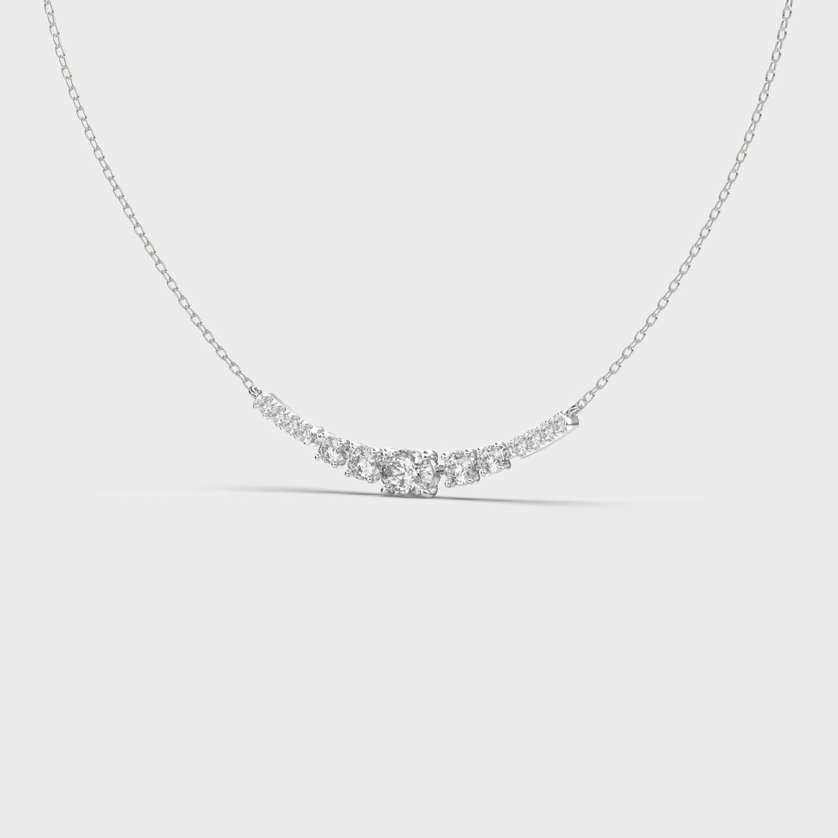 Cascade Curve Diamond Necklace