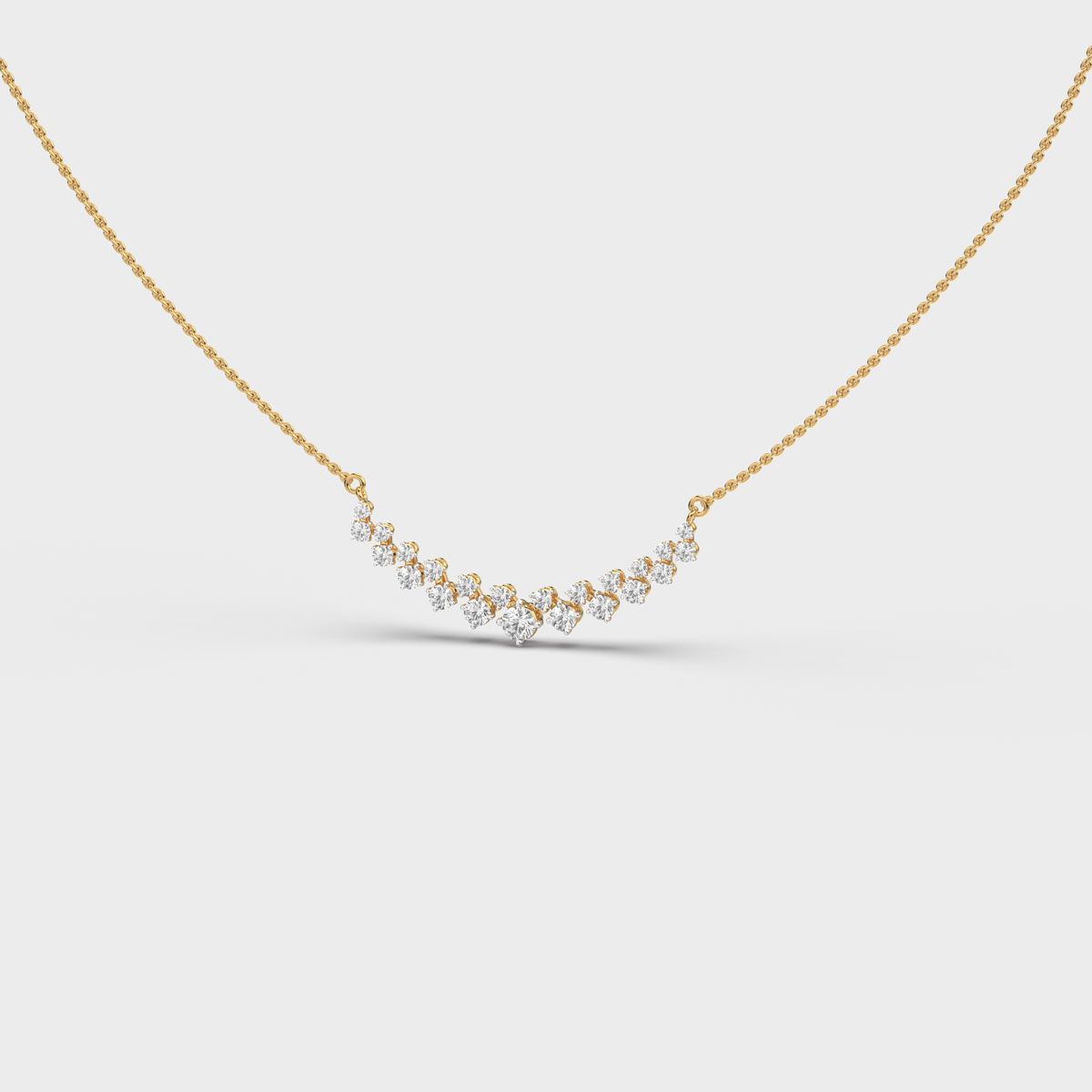 Scattered Curve Diamond Necklace