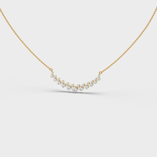 Scattered Curve Diamond Necklace
