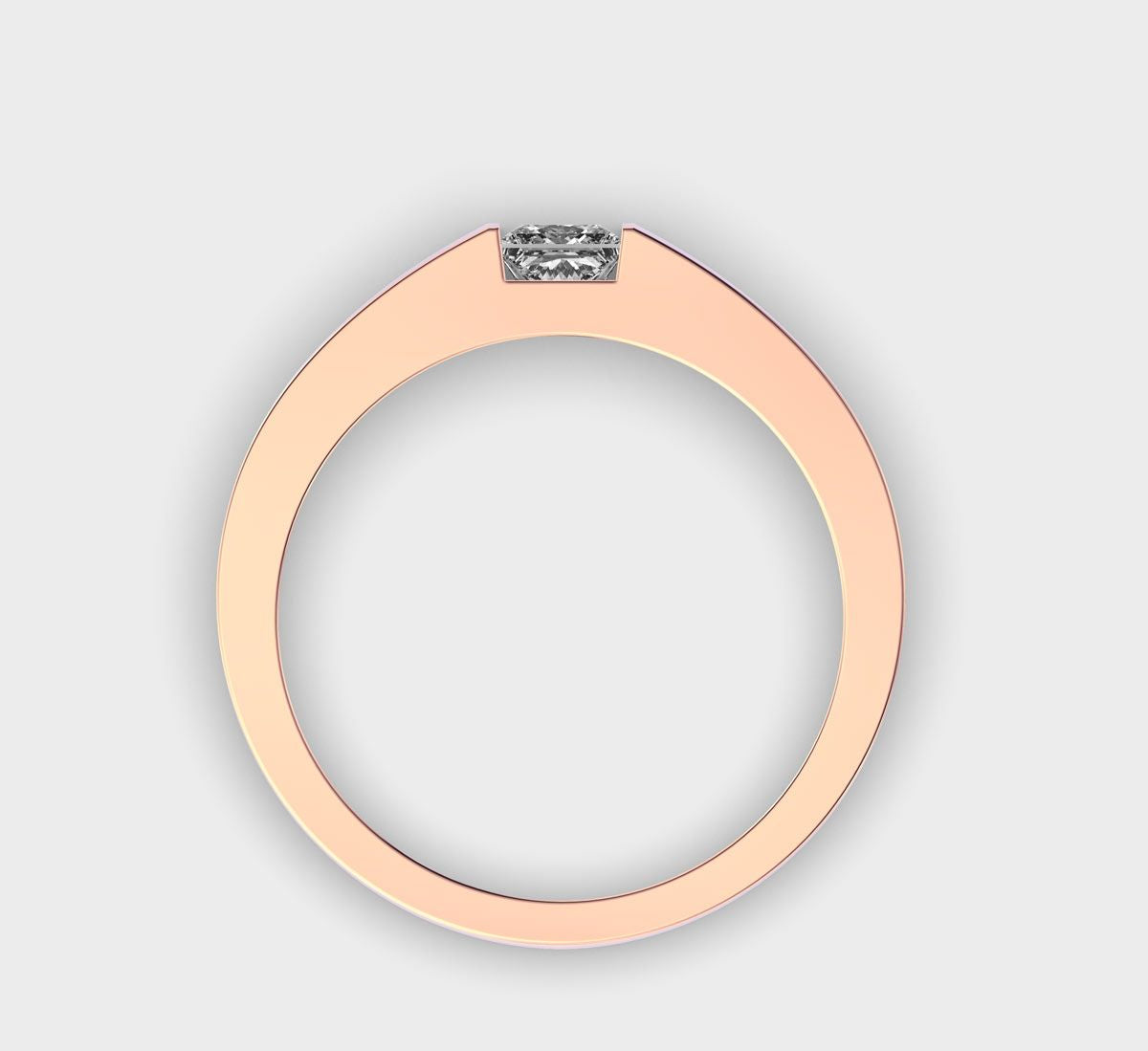 Embellished Princess Cut Diamond Band Ring - View 4