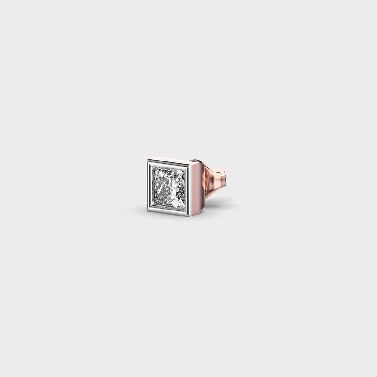Cornerstone Square Diamond Stud for Men