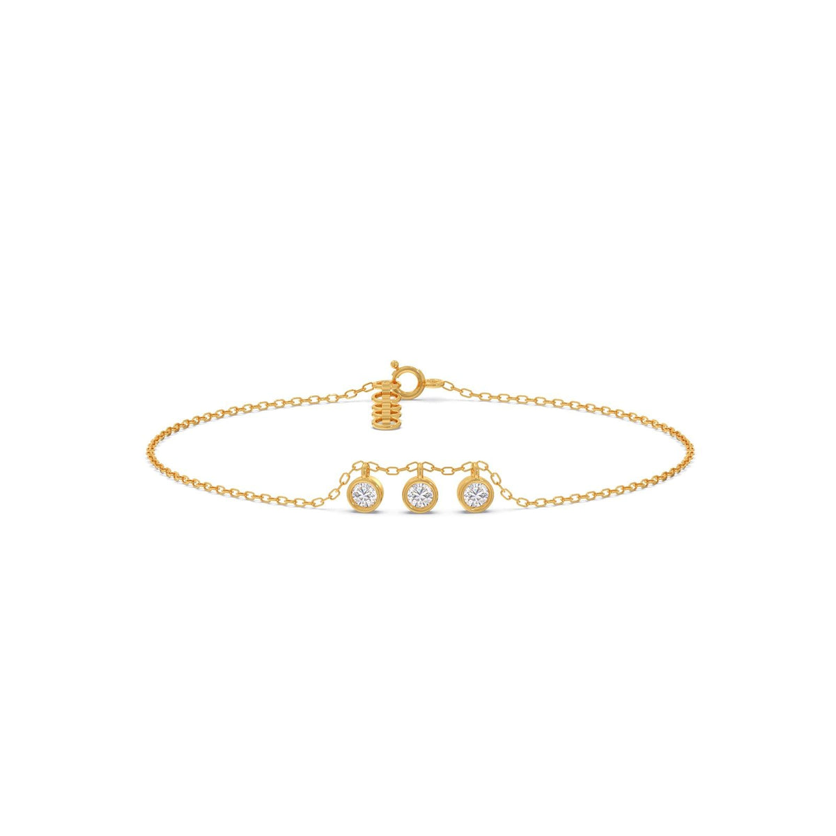 Trinity Bezel Chain Bracelet