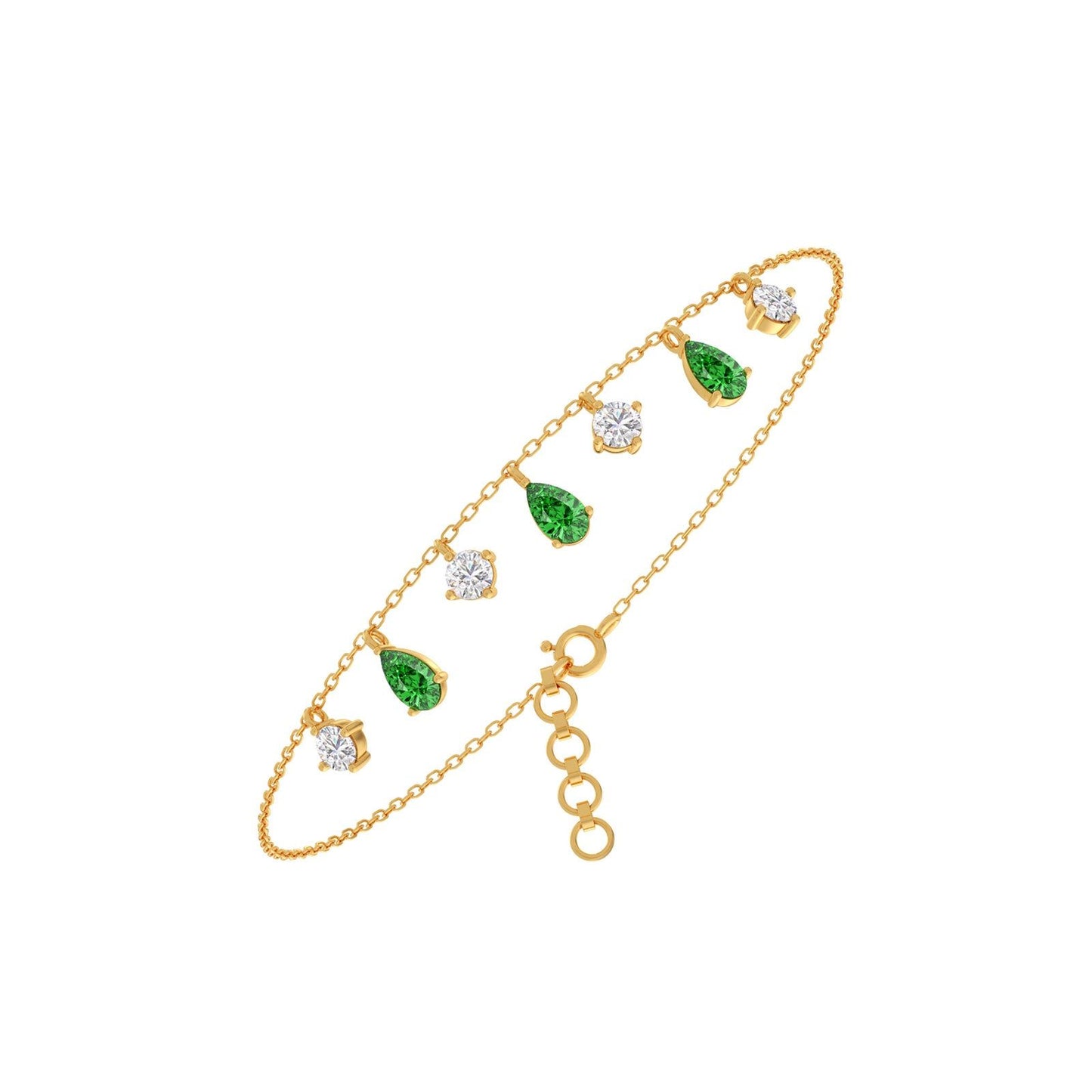 Verdant Sparkle Diamond Chain Bracelet
