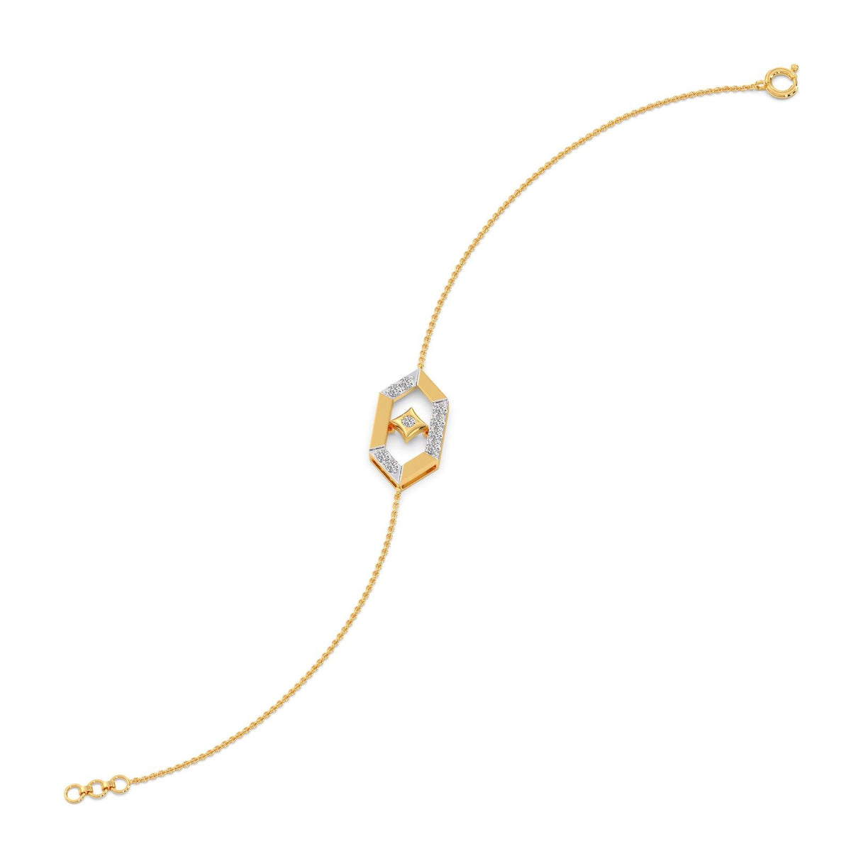 Hexora Moving Diamond Lattice Chain Bracelet