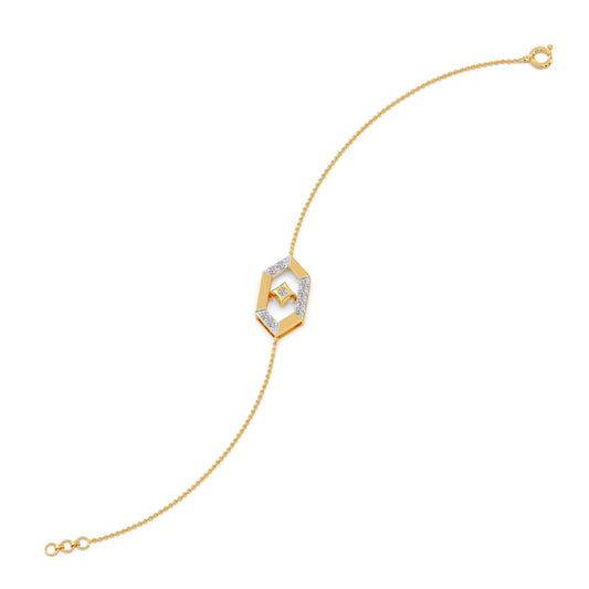 Hexora Moving Diamond Lattice Chain Bracelet