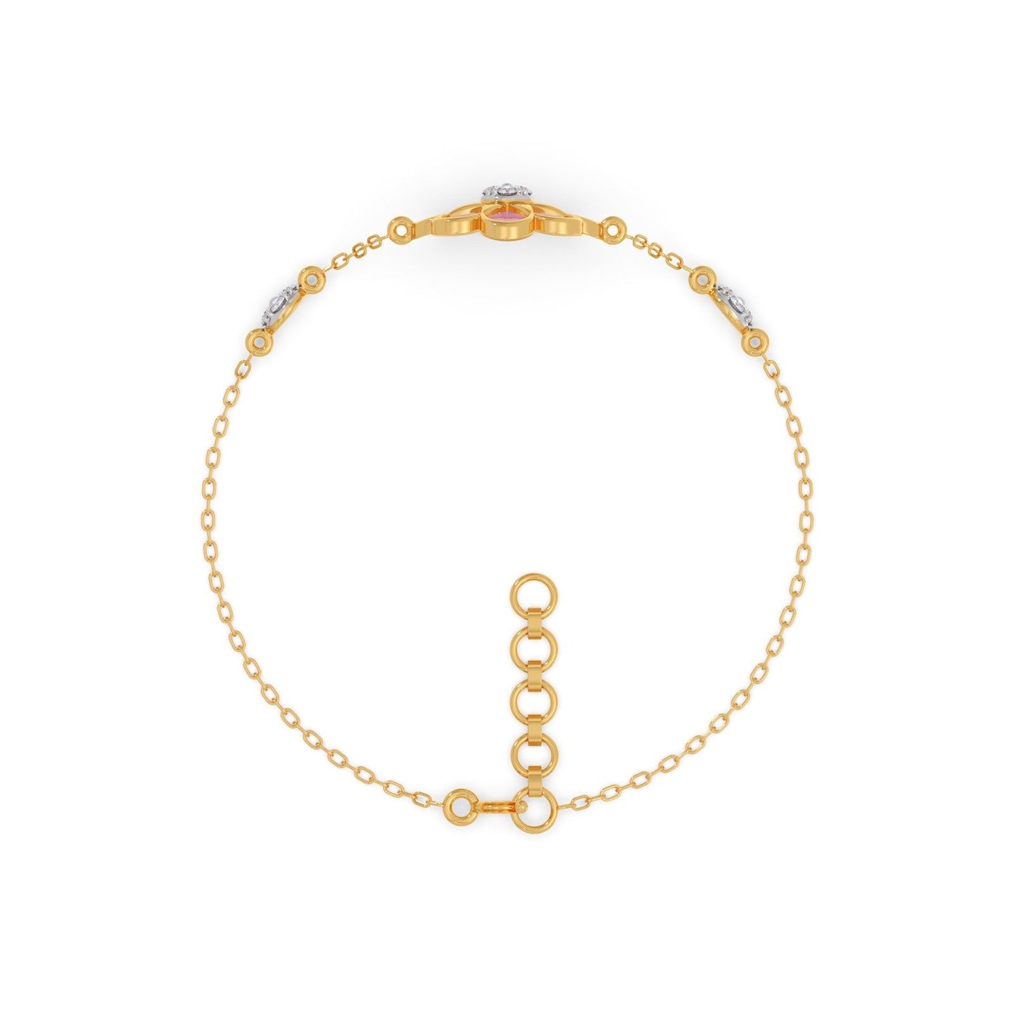 Pink Petal Bloom Diamond Kids Bracelet