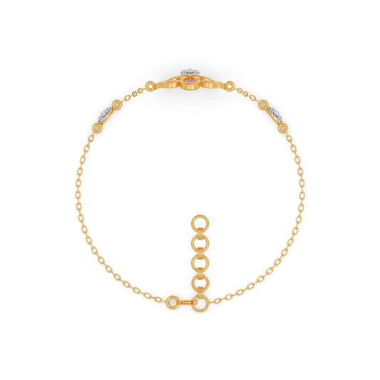 Pink Petal Bloom Diamond Kids Bracelet