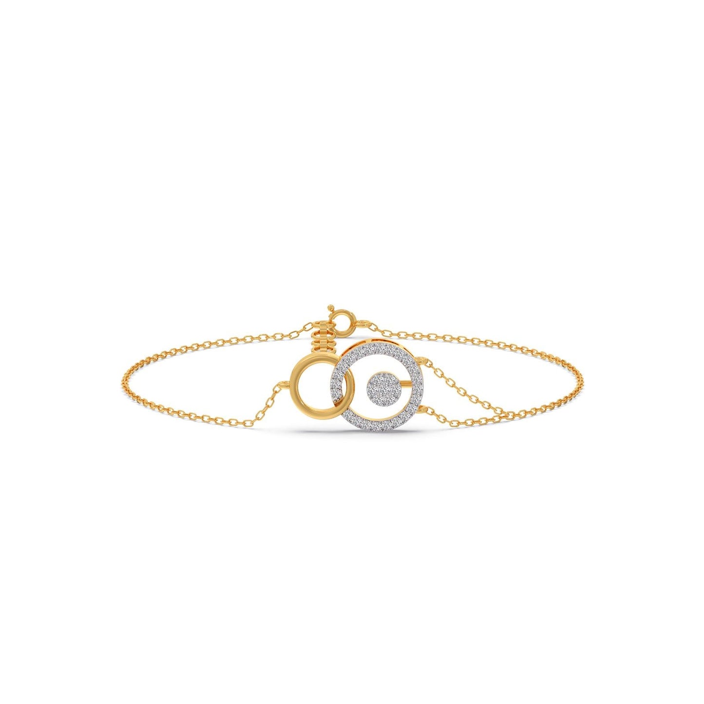 Geo Linked Round Diamond Bracelet
