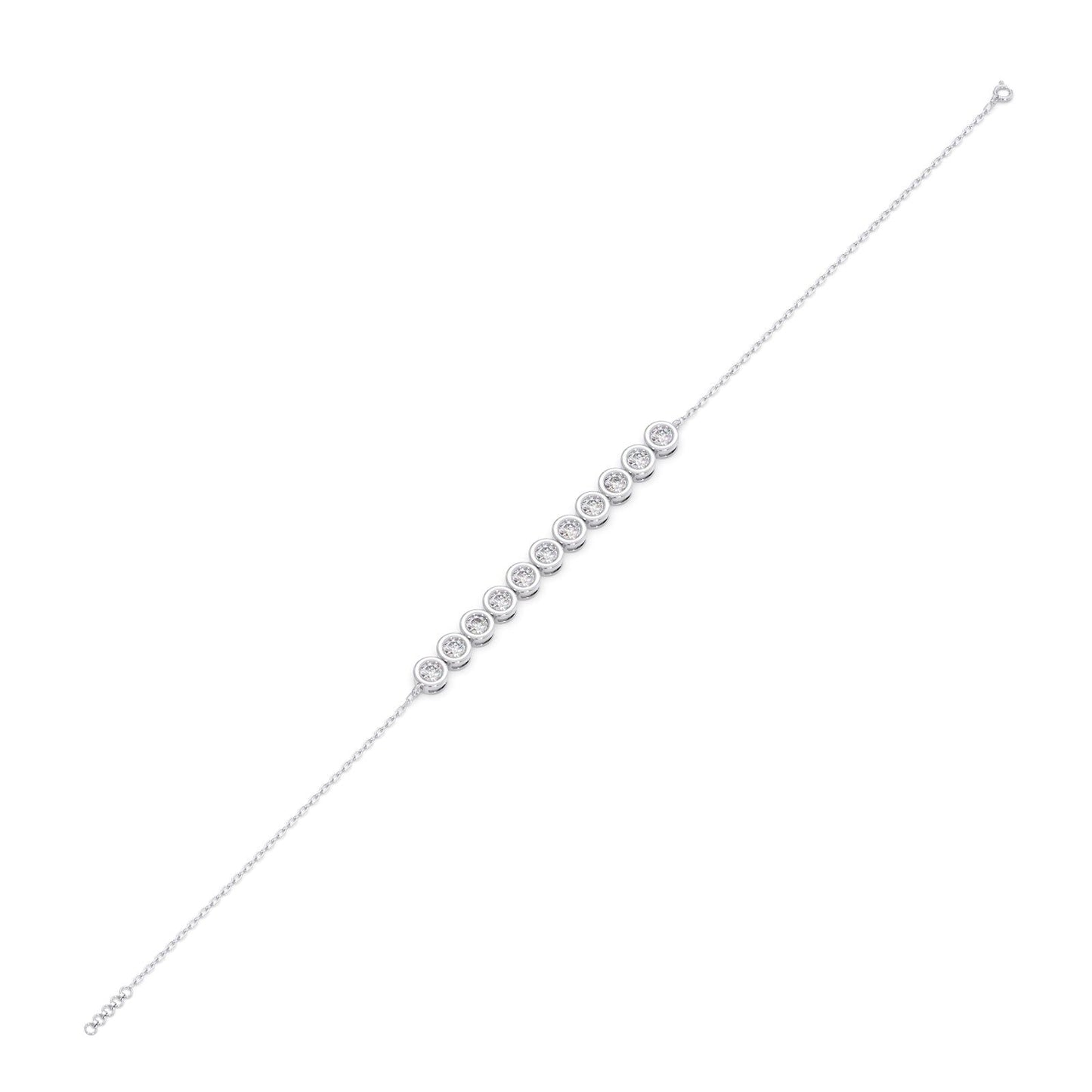 Linear Round Diamond Chain Bracelet