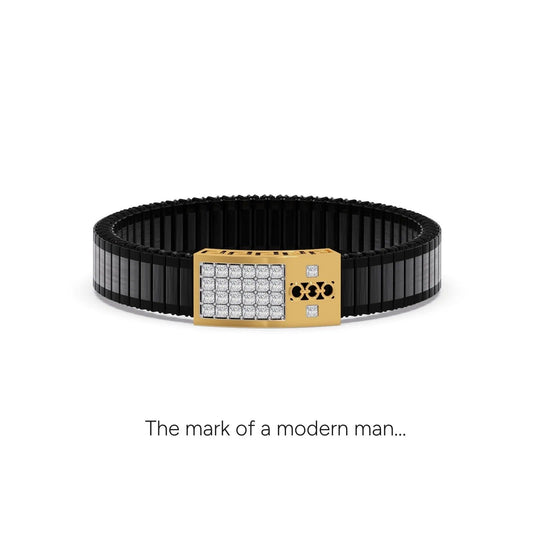 Grid Link Men's Diamond Men's Bracelet