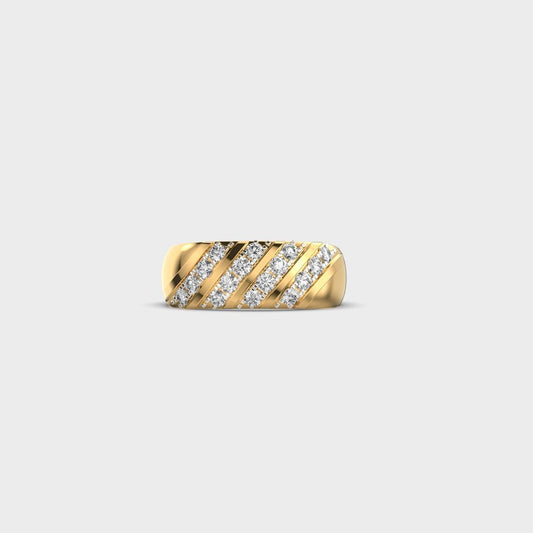Four Line Chunky Round Diamond Ring - View 12