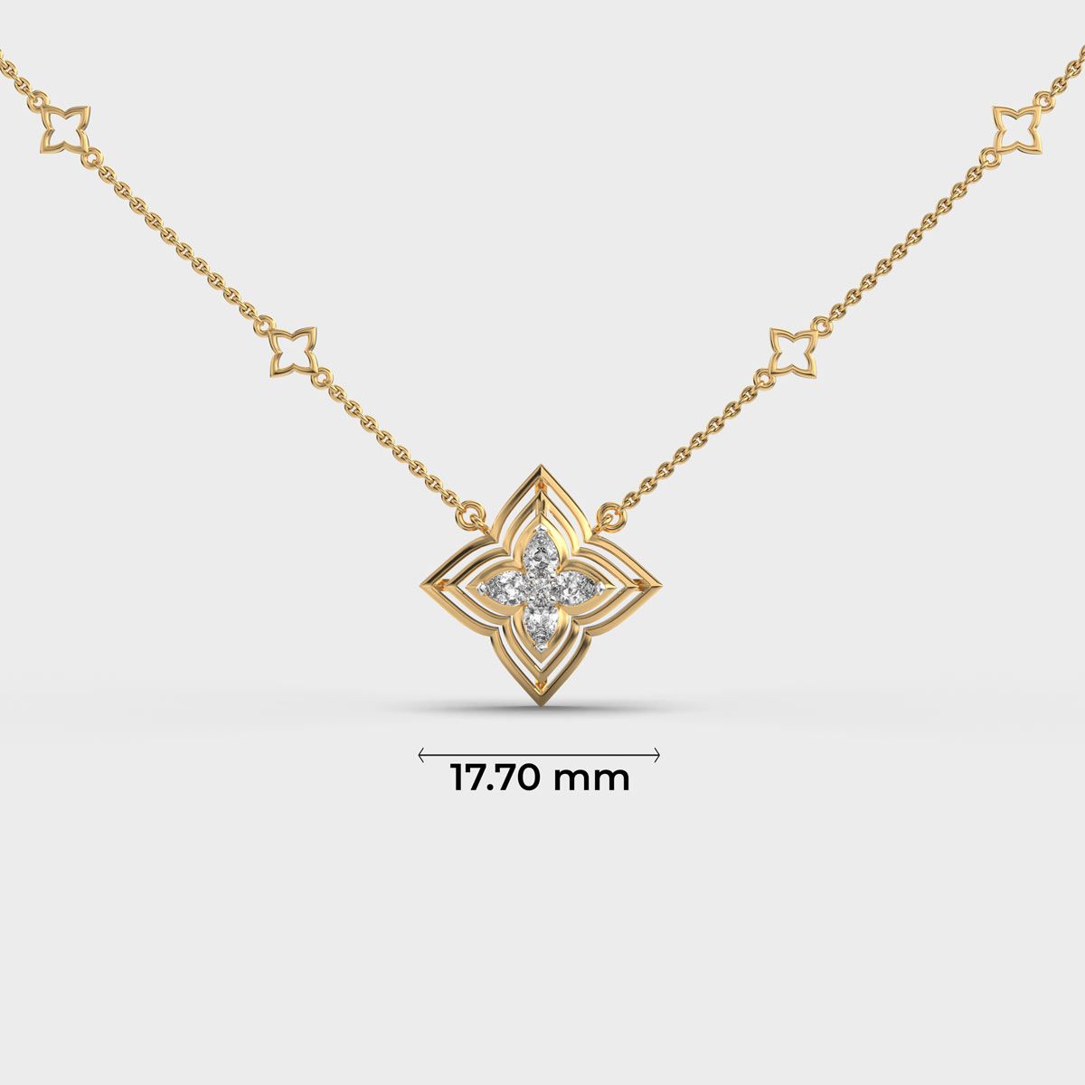 Dainty Flower Mesh Star Diamond Necklace