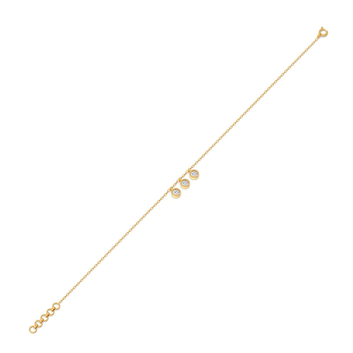Trinity Bezel Chain Bracelet