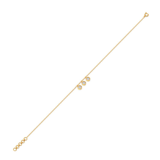 Trinity Bezel Chain Bracelet