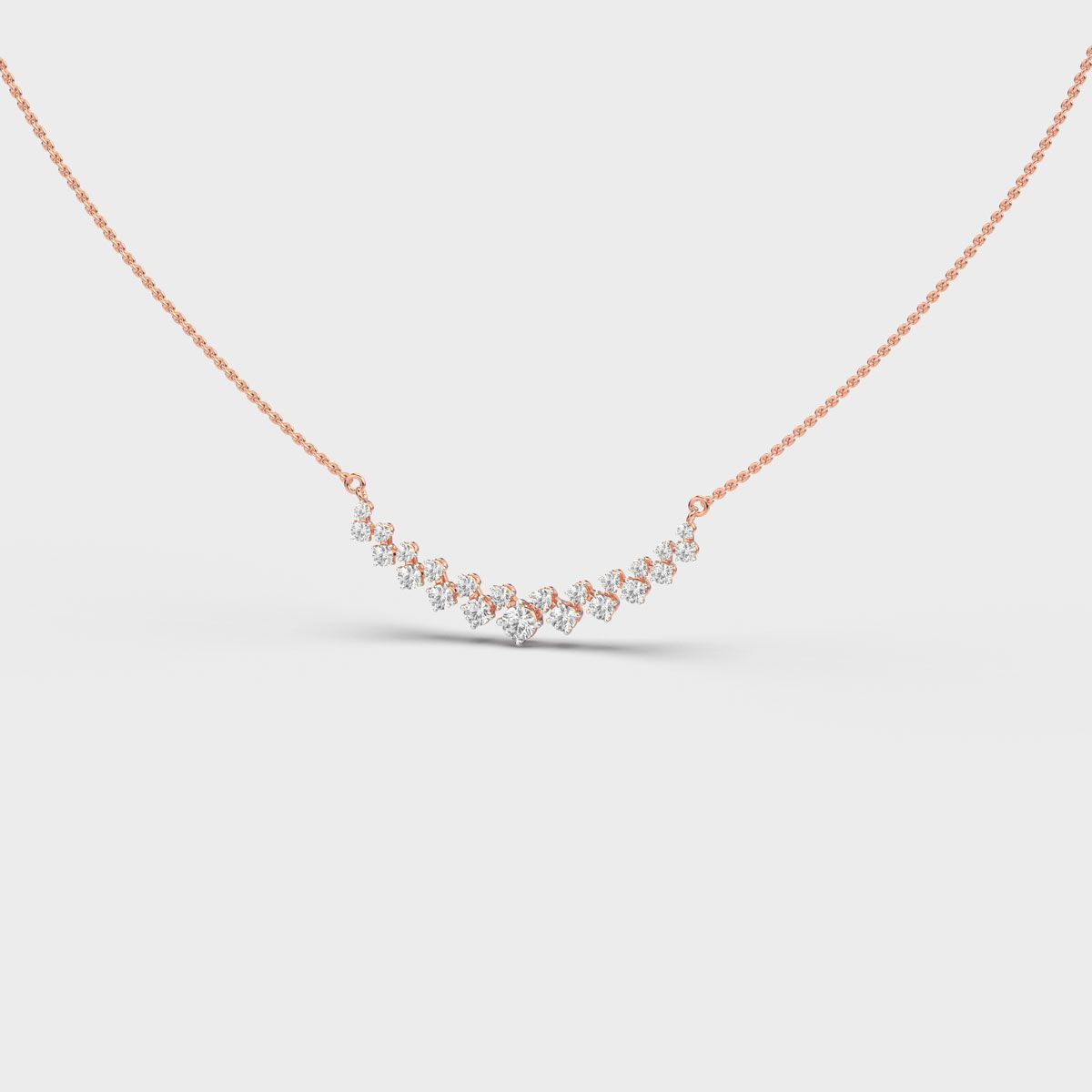 Scattered Curve Diamond Necklace