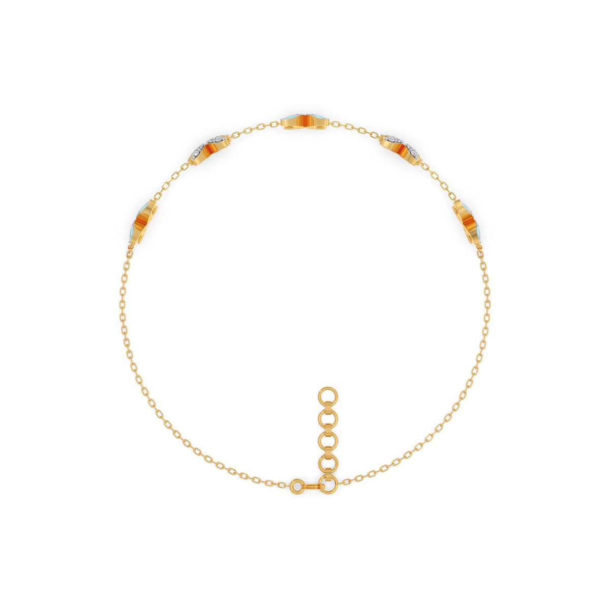 Fleur Butterfly Diamond Chain Bracelet