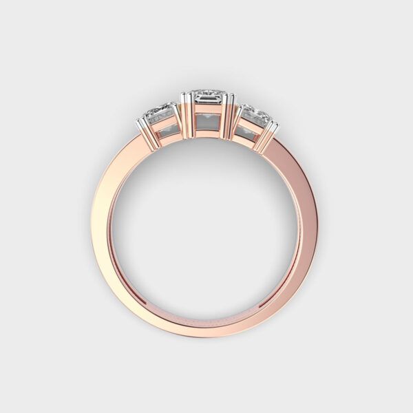Triad Emerald Diamond Solitaire Ring - View 10