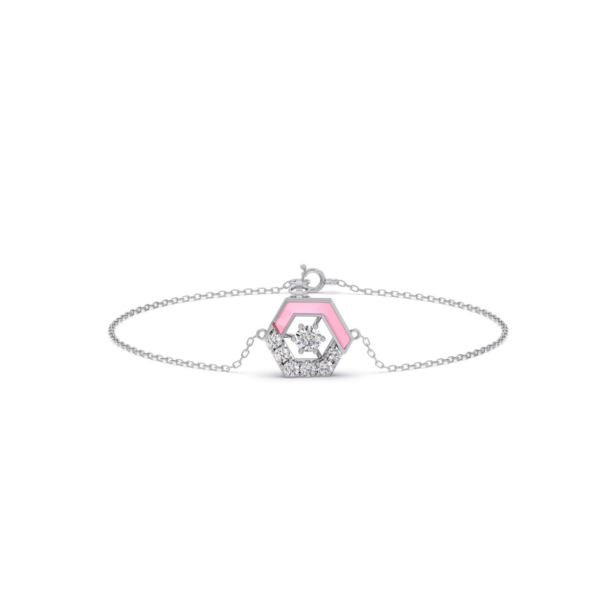 Cotton Candy Hexagon Diamond Bracelet