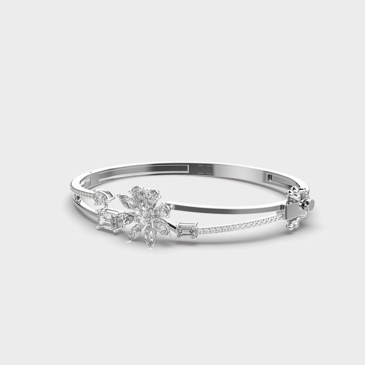 Floral Charm Diamond Bracelet