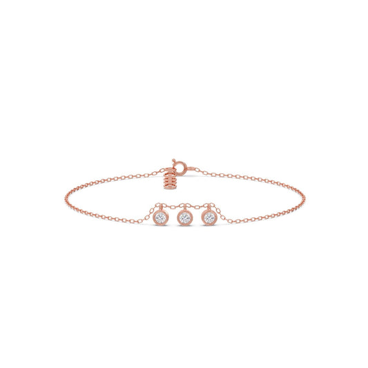 Trinity Bezel Chain Bracelet