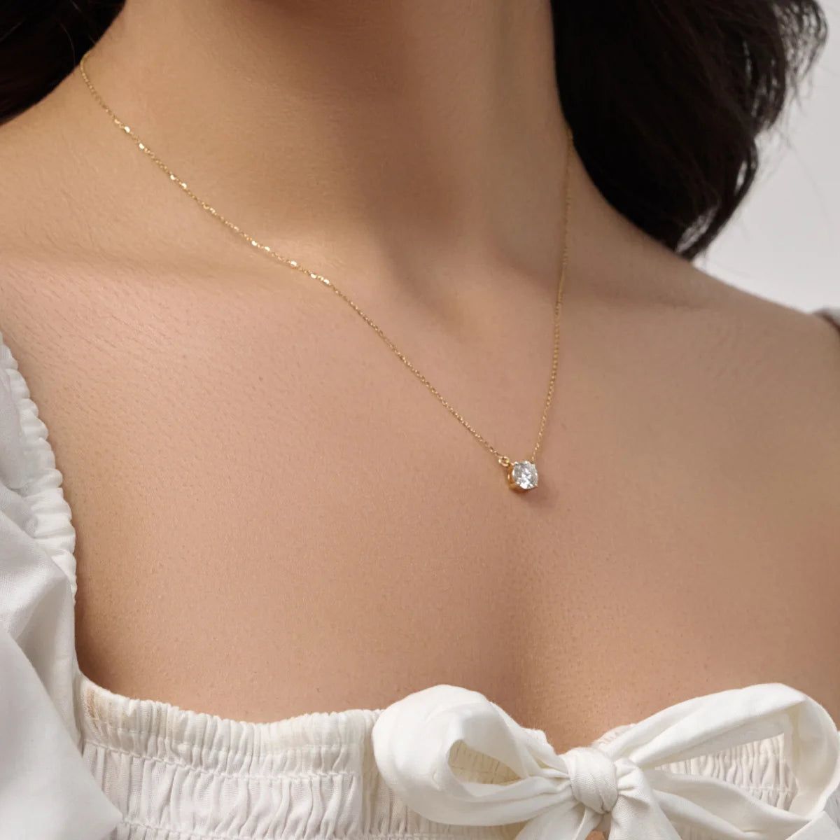 Round Diamond Solitaire Necklace