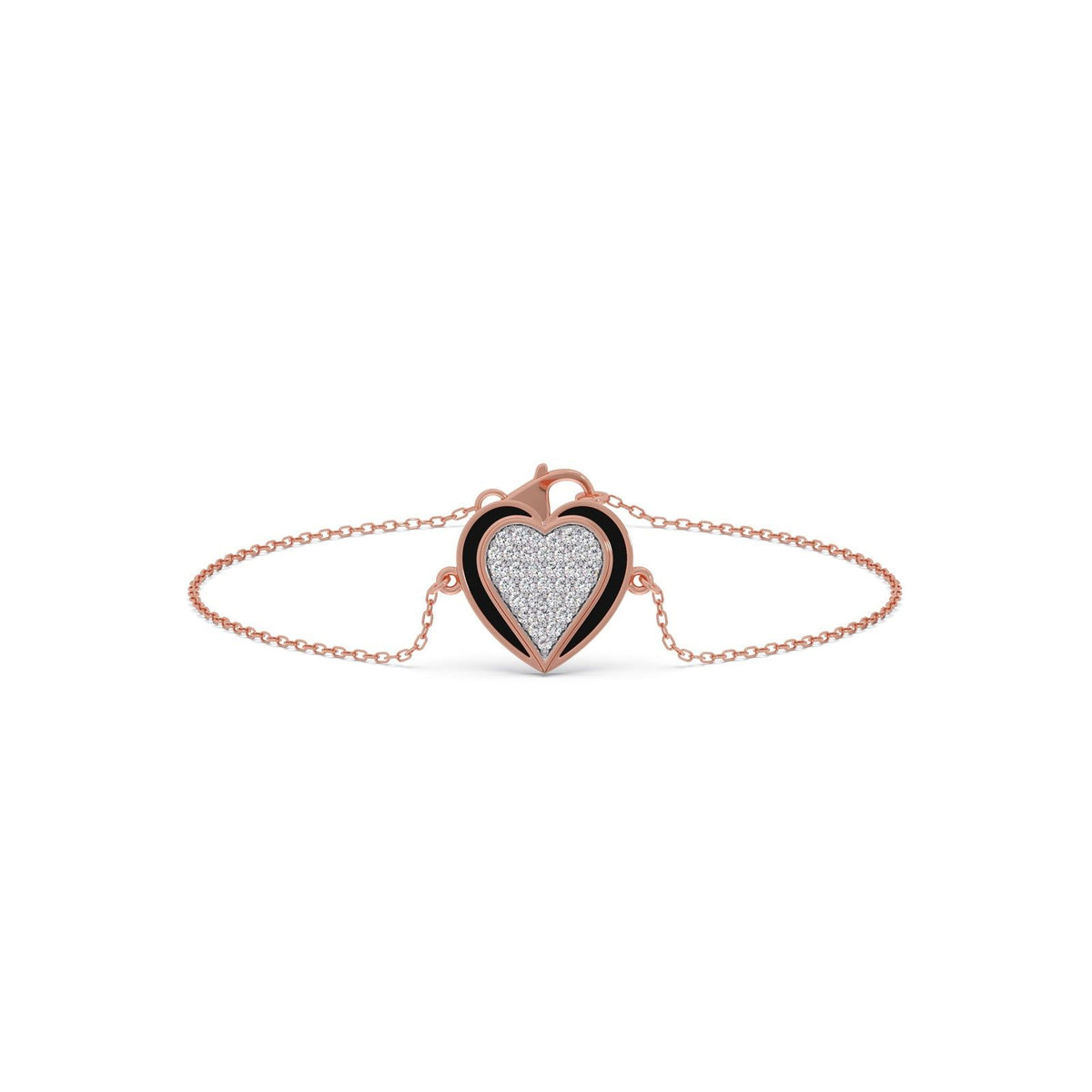 Ceramic Heart Diamond Chain Bracelet