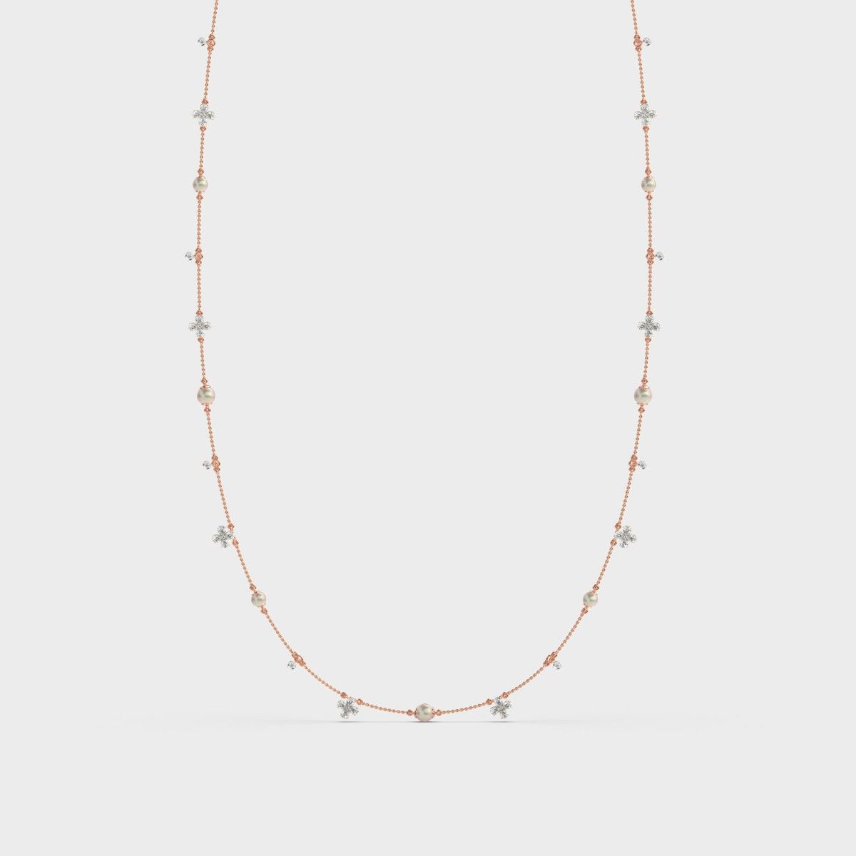 Mixed Diamond Layer Necklace