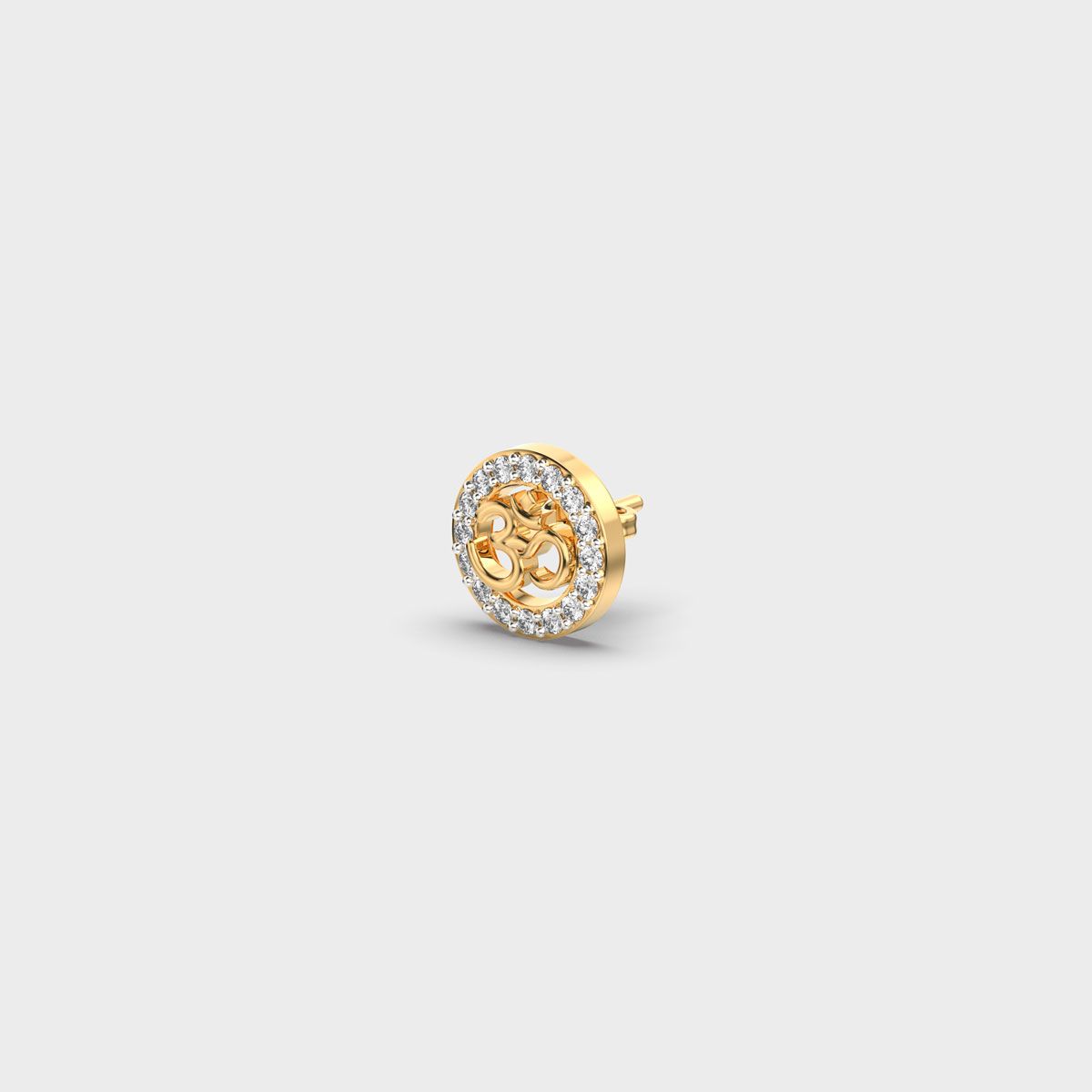 Amber Om Diamond Stud For Men