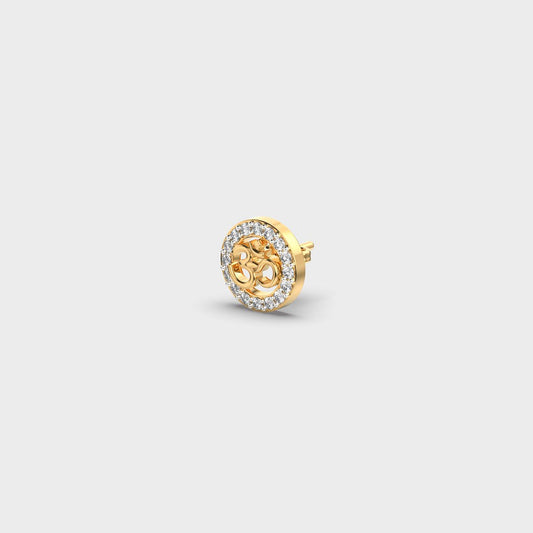 Amber Om Diamond Stud For Men