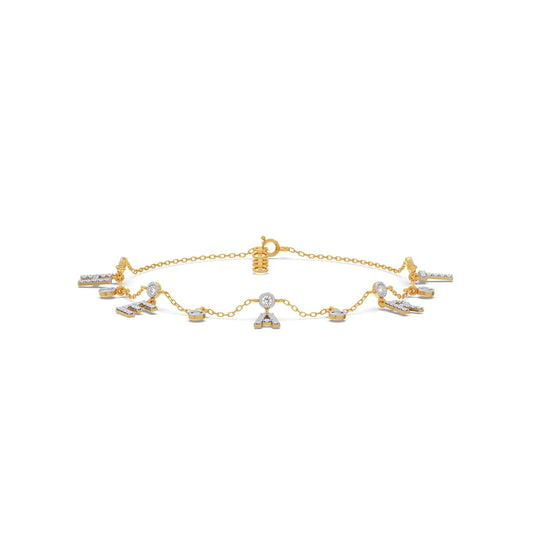 Heart Letters Diamond Charm Bracelet