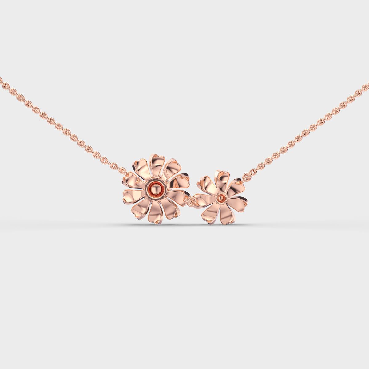Double Marigold Flower Diamond Necklace