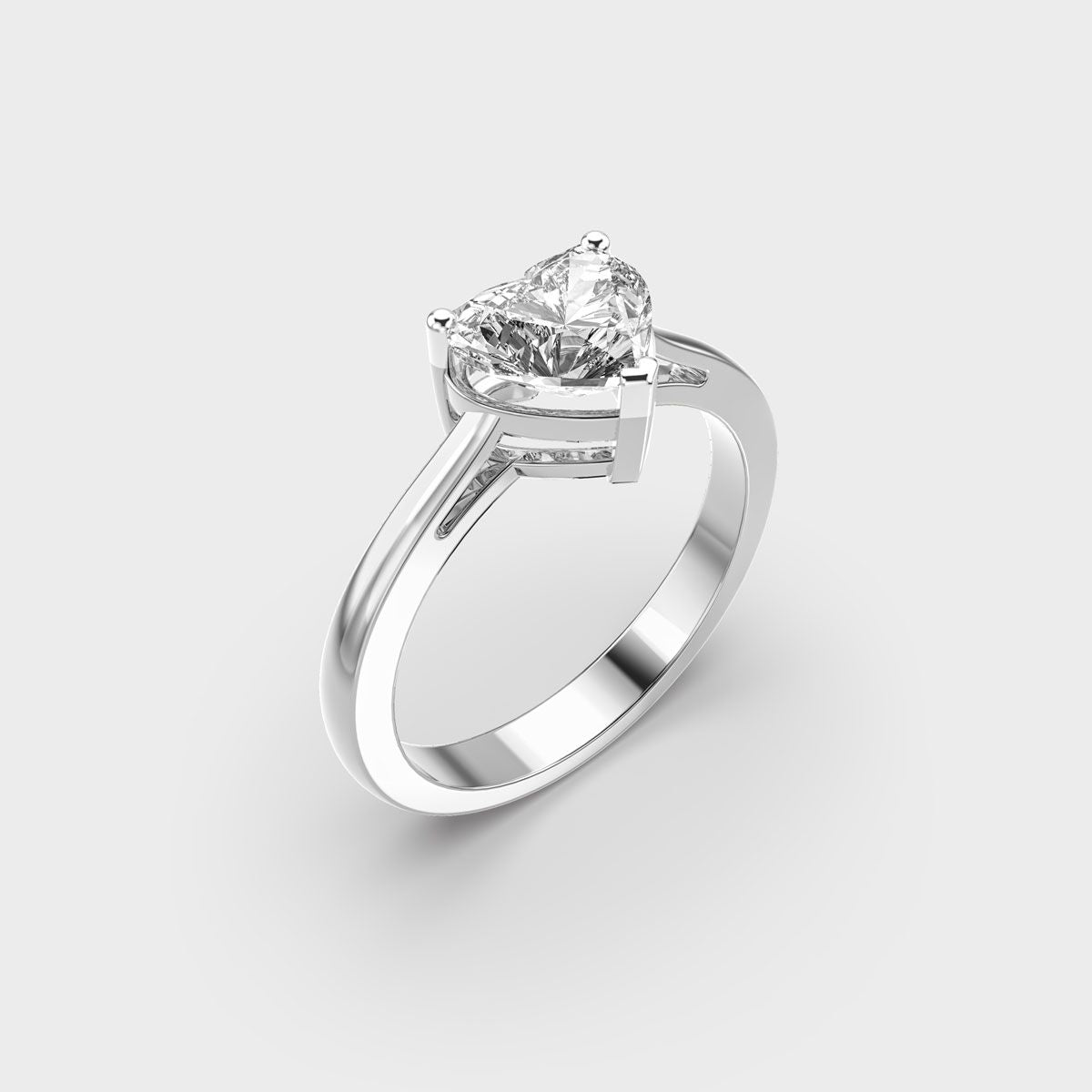 Love Me More Heart Solitaire Diamond Ring - View 11
