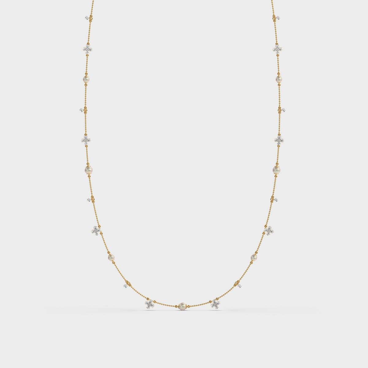 Mixed Diamond Layer Necklace