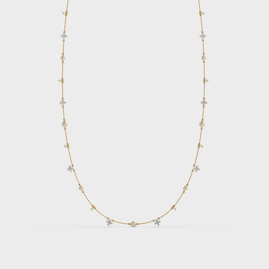 Mixed Diamond Layer Necklace