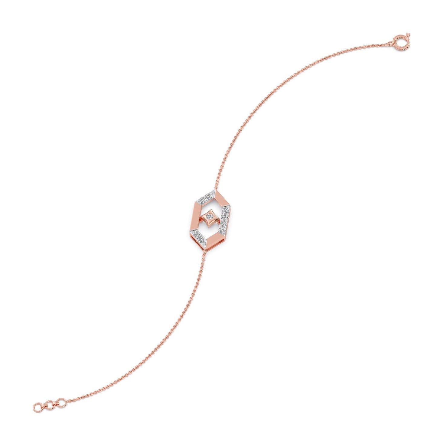 Hexora Moving Diamond Lattice Chain Bracelet