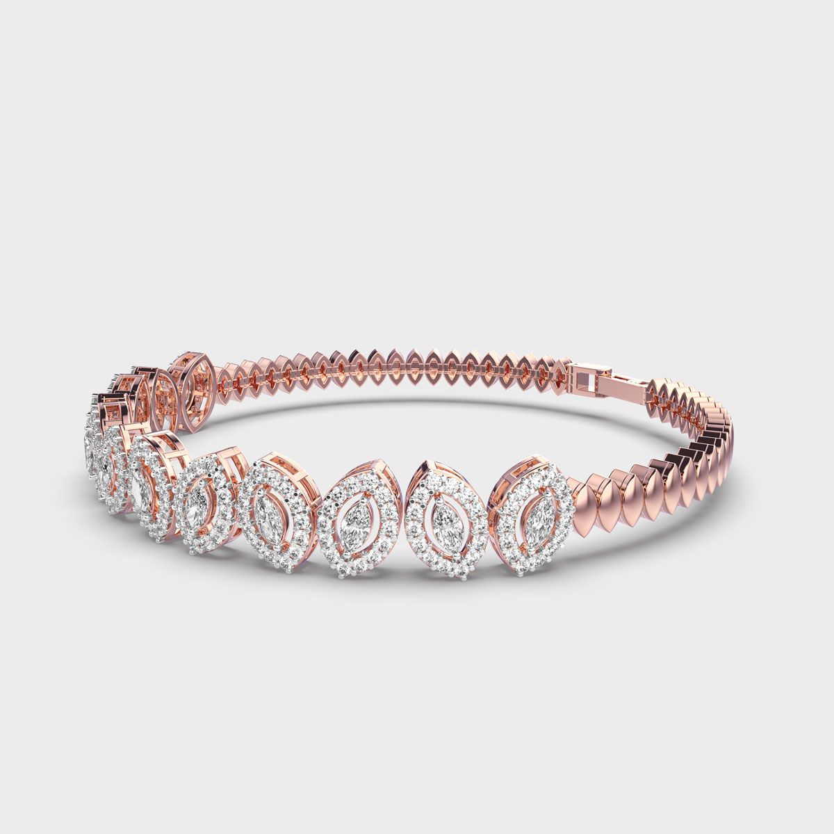 Calathea Round and Marquise Diamond Bracelet