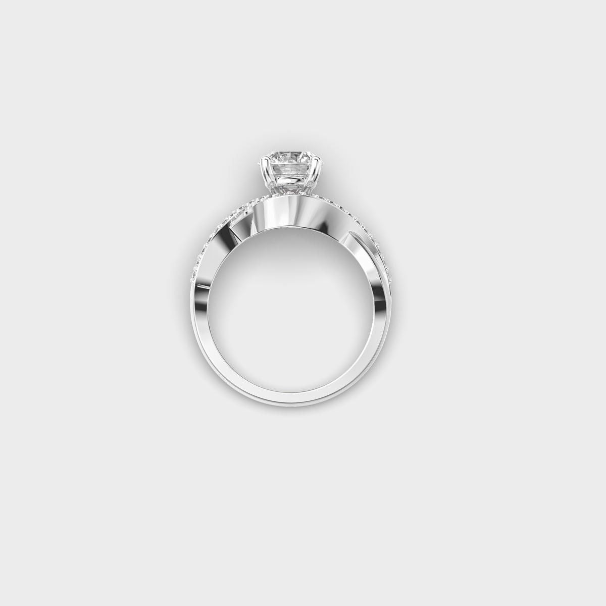 Twisted Halo Padma Cut Diamond Ring - View 13