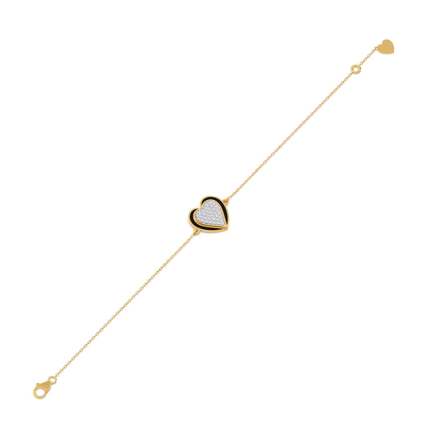 Ceramic Heart Diamond Chain Bracelet