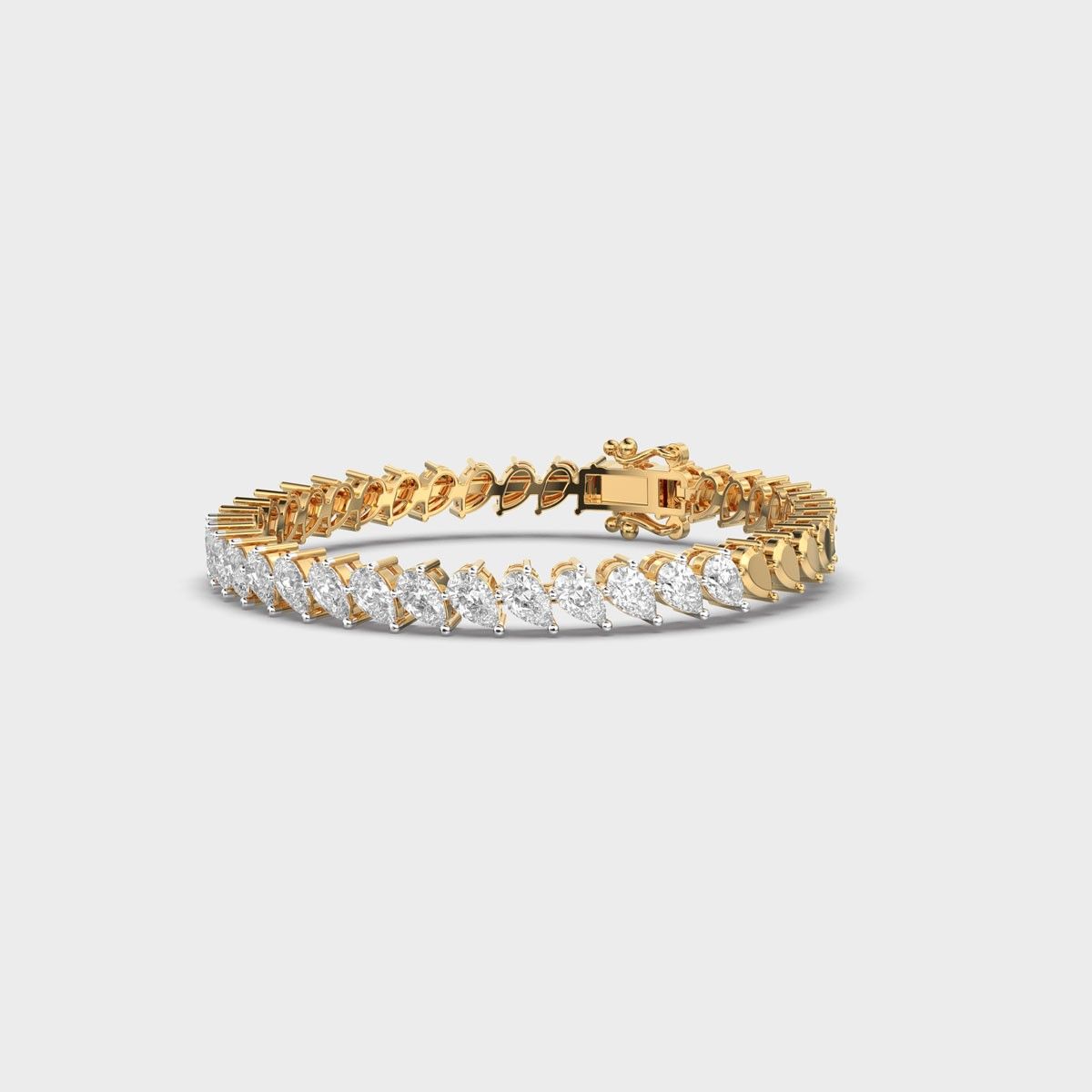 Cascading Pear Diamond Tennis Bracelet