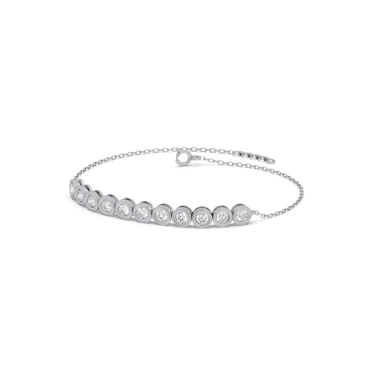 Linear Round Diamond Chain Bracelet