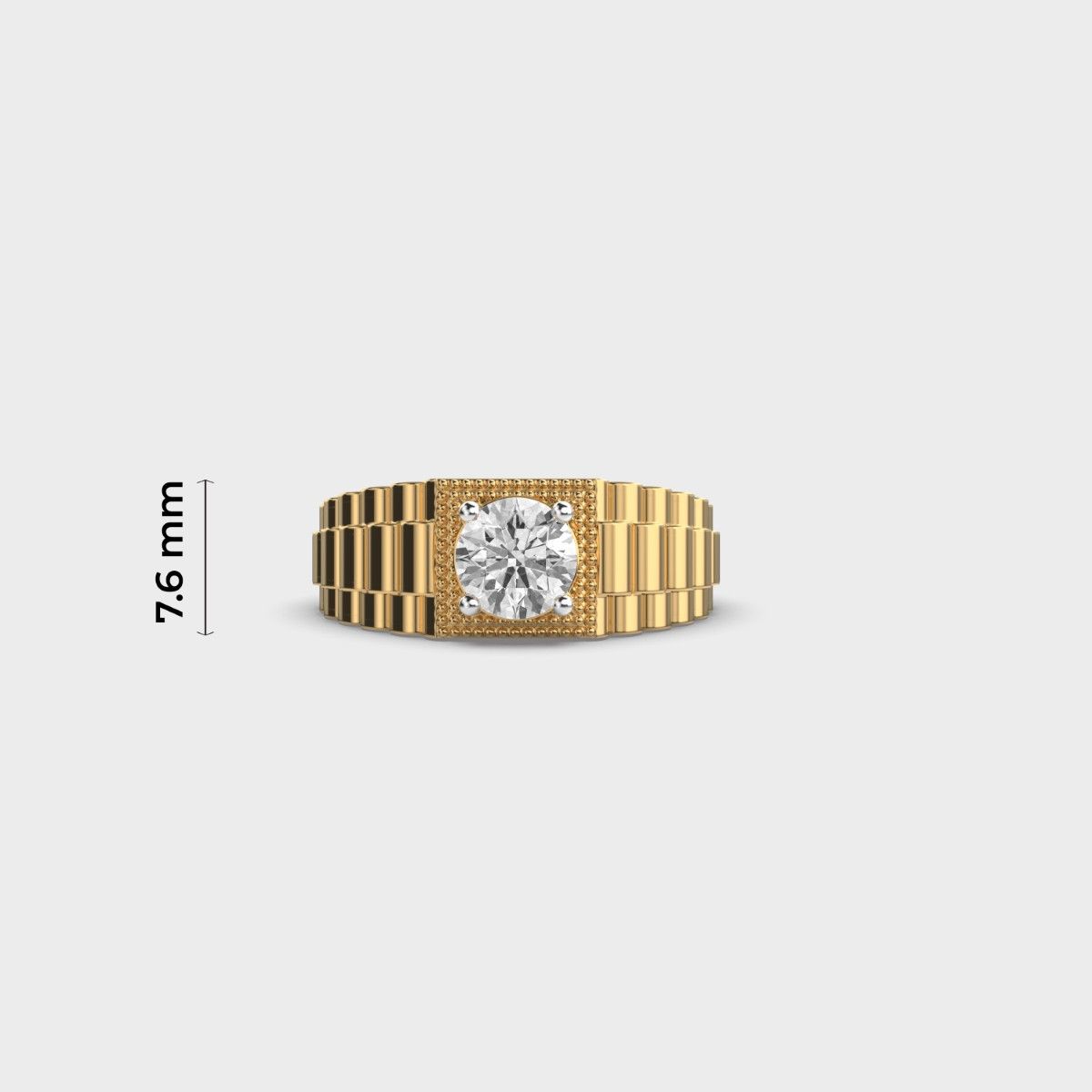 Isa Signet Diamond Band For Men - View 5