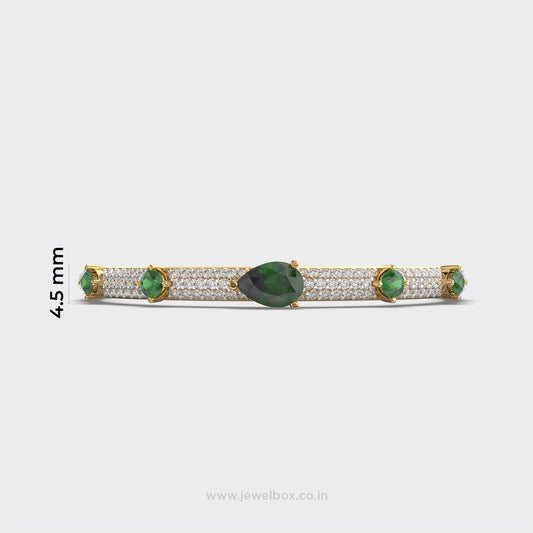 Victorian Green Stone Diamond Bracelet