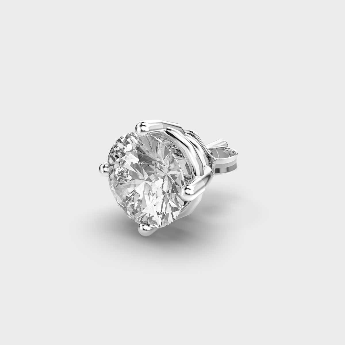 Classic Men's Round Diamond Single Stud