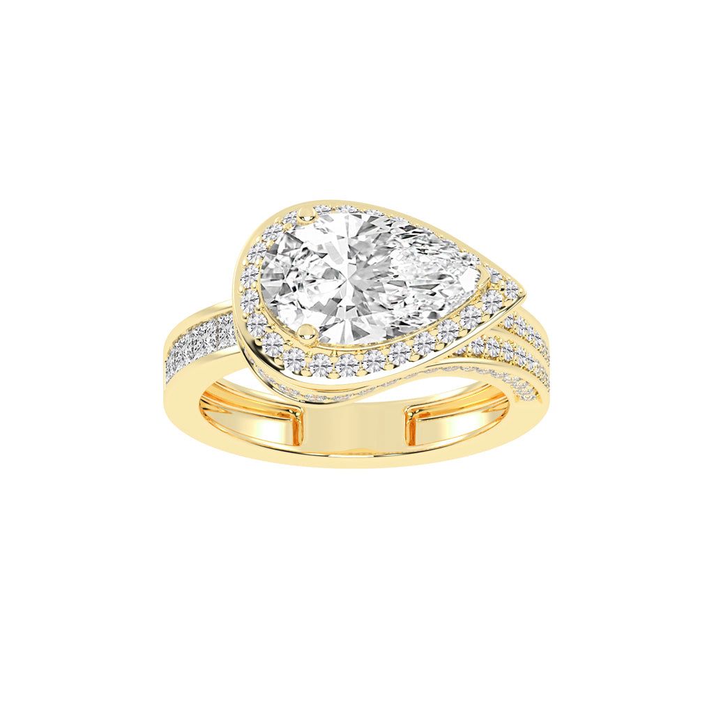 Luminous Wave Diamond Solitaire Ring
