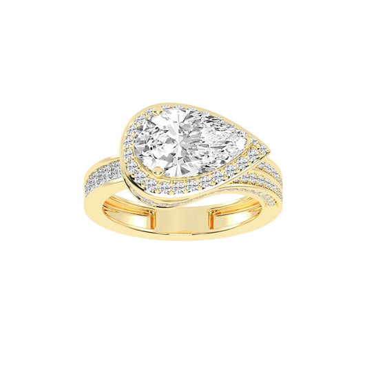 Luminous Wave Diamond Solitaire Ring