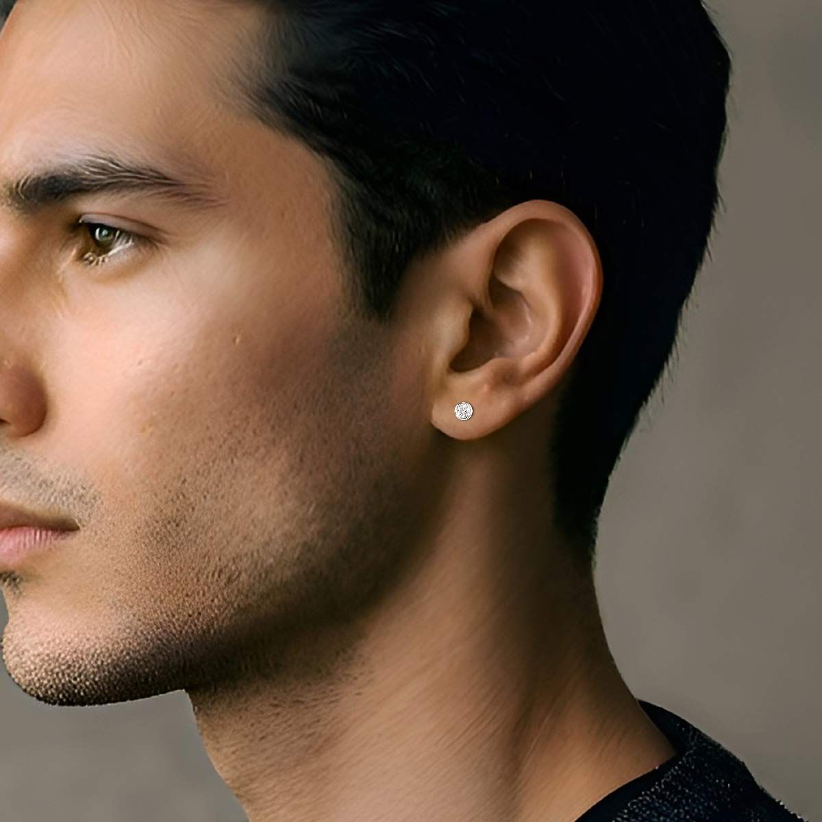 Appeal Round Diamond Stud For Men