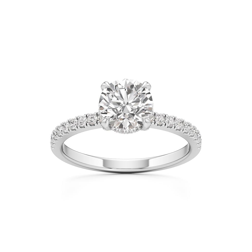 Round Solitaire with Double EncTitlerusted Ring