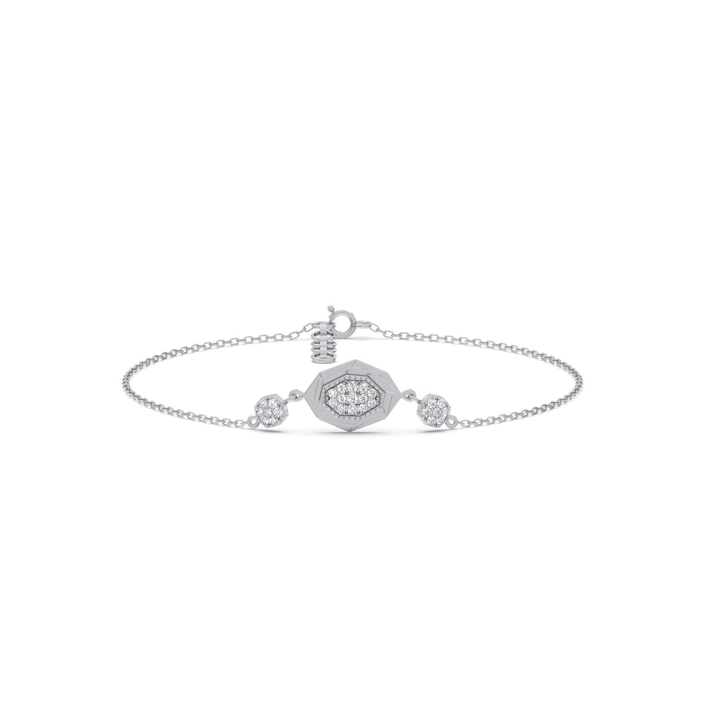 Elegant Geometric Round Diamond Bracelet